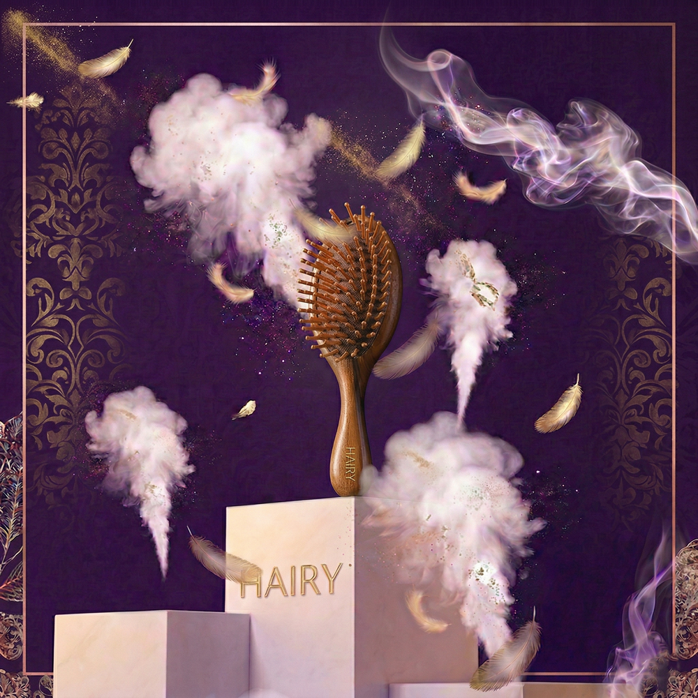 HAIRY — Premium Sandalmedžio Oro Pagalvės Šepetys